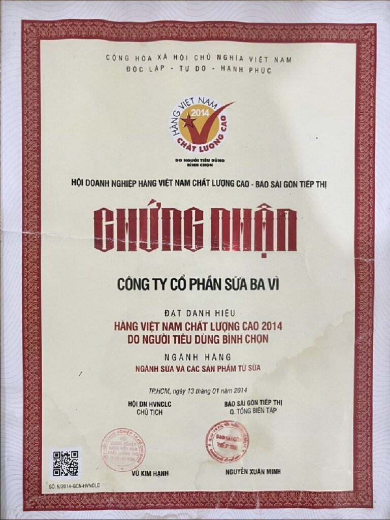 Hàng Việt Nam Chất Lượng Cao 2014