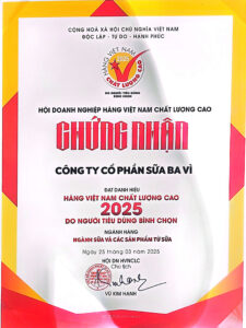 Công ty cổ phần Sữa Ba Vì - Hàng Việt Nam Chất Lượng Cao 2025