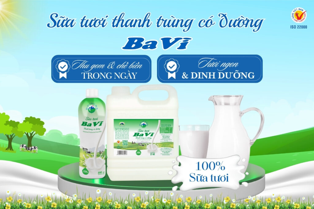 Sữa tươi thanh trùng Ba Vì có đường